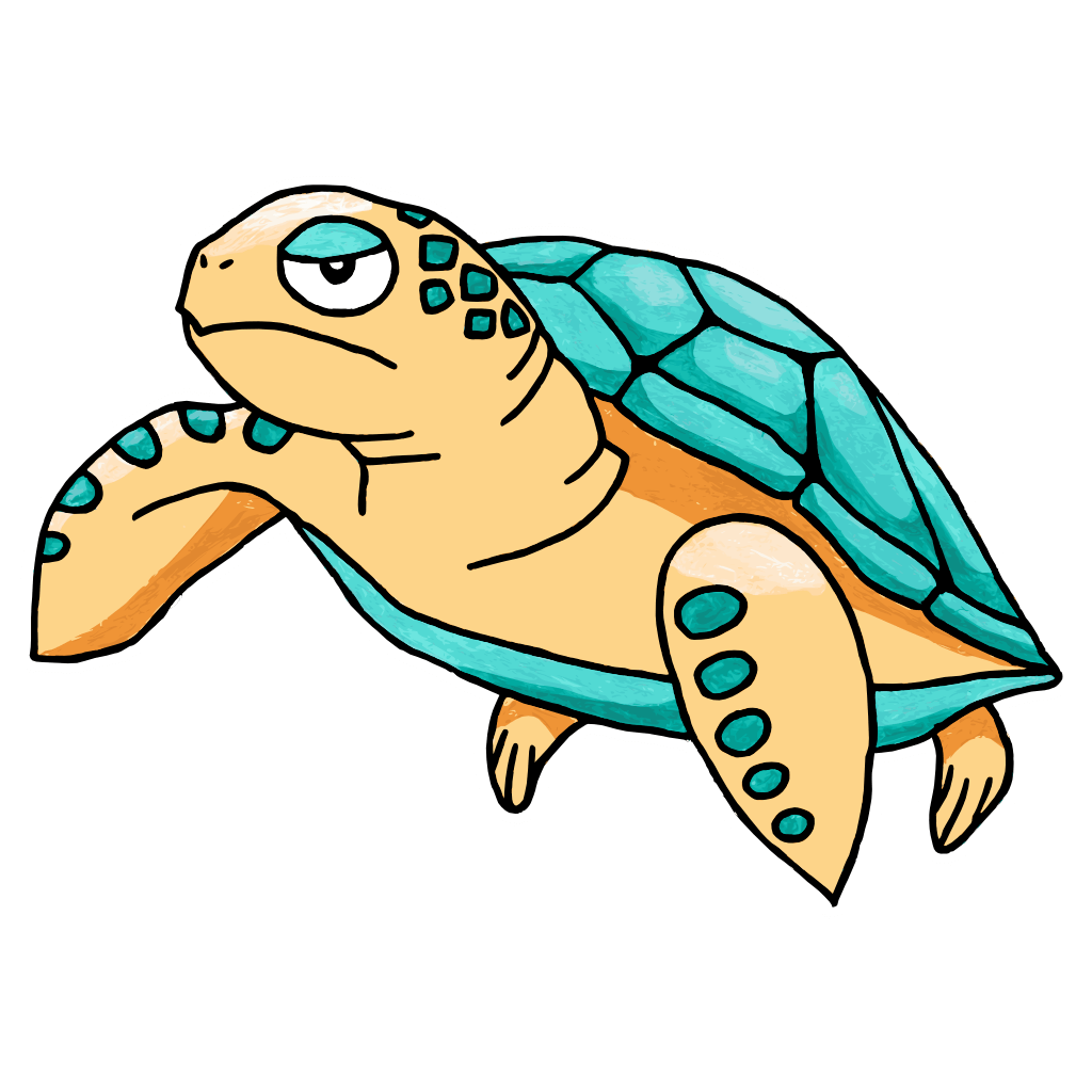 No creature has even been more over it than Conchazuda, the mascot of the Tortugas de Culebra. It's a dandelion-yellow turtle, with teal shell and markings along its legs. Its eyes, with similarly teal eyelids, are half-closed in either exhaustion, disdain, or simple placidity. It already forgot you exist. Just move on.