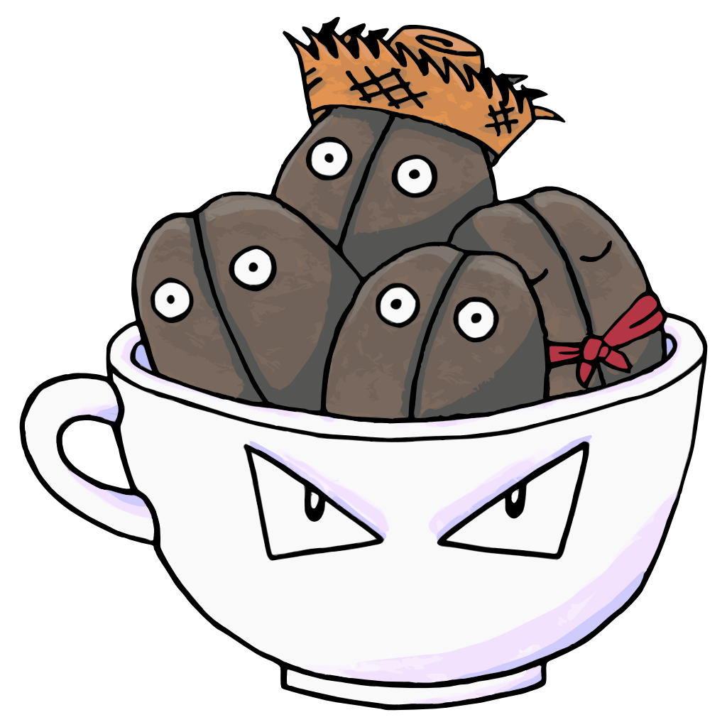 Tazastre, the mascot of the Cafeteros de Maricao, is the angriest sentient pure-white coffee mug anyone has ever seen. As it stares at you, it directs attention away from the four dark brown coffee beans sitting inside of it, three of which are (as you might expect) very, very awake, one of which is wearing a straw hat. The last one, despite being a coffee bean in a coffee mug, is somehow fast asleep, with a red bandana tied around its neck.