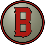 The logo of the Barre Headstones: A red "B" fancy serif letter on a grayish-gold circle, bordered in black-red-black.