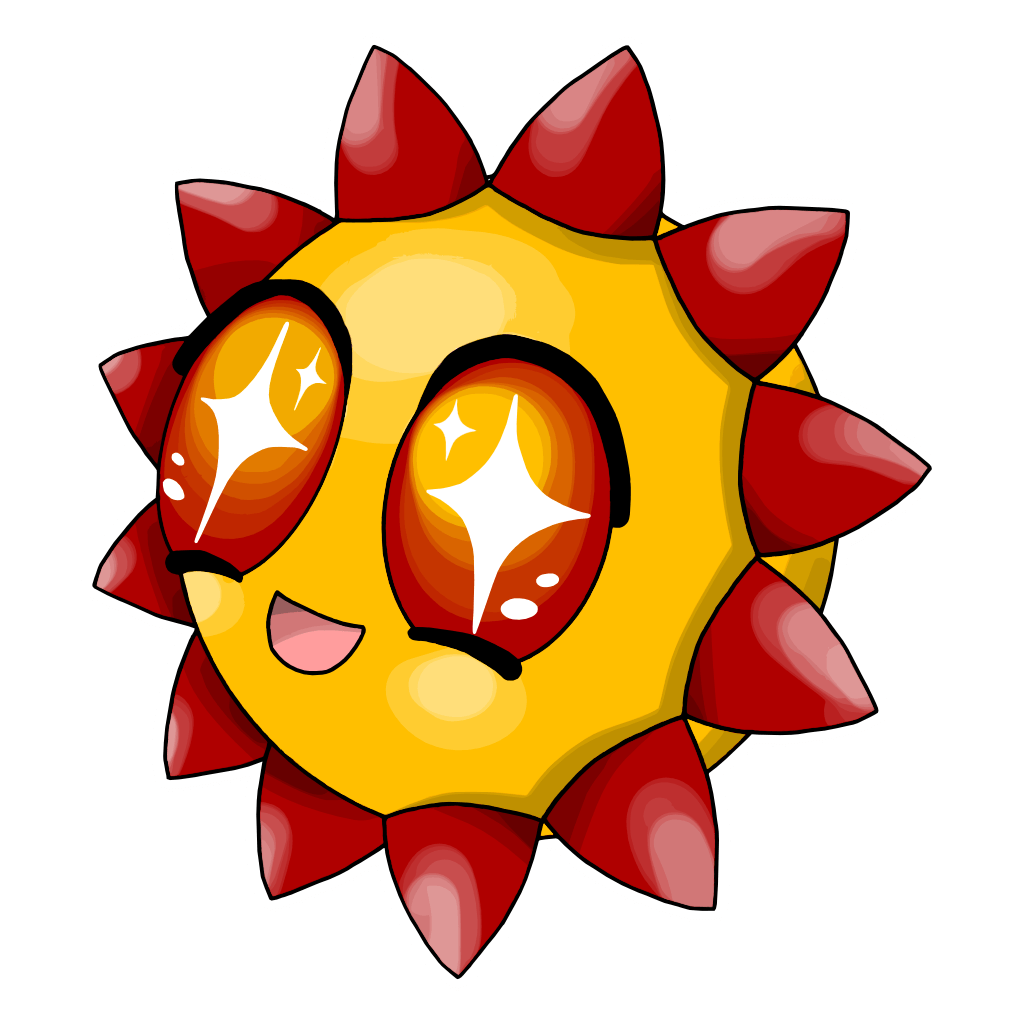 Dialborozo (Soles de Luquillo) Dialborozo, the mascot of the Soles de Luquillo, is a bright-red-eyed golden sun (literally, stars in its eyes), covered in red triangles that suggest the outpouring of rays, and grinning pinkishly as if looking at a wonderful sight.