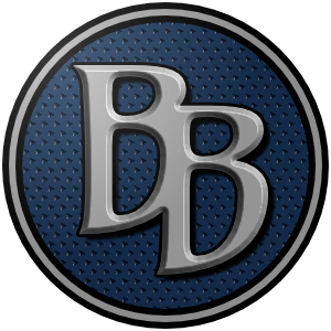 Bratislava_Bojovnitsi_17365d_a5a5a5 (300px) The logo of the Bratislavskí Bojovníci: a dark blue circle, the same as the Galanes de Ciales, studded like leather, bordered in black-silver-black. On the circle is a double "BB" in a sharp, almost knifelike font, bordered and shadowed in black and given a metallic bevelled look.