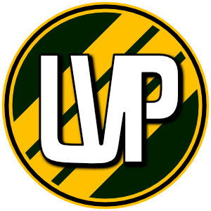 Liga_Veraniega_de_Principiantes_002000_FFC000_300px The logo of the Liga Veraniega de Principiantes: a green circle, bordered in gold-black-gold, on which three diagonal gold stripes sit under the white text "LVP," the league's acronym, in a tall and narrow sans-serif font vaguely like a midcentury administrative agency logo, bordered and shadowed in black.