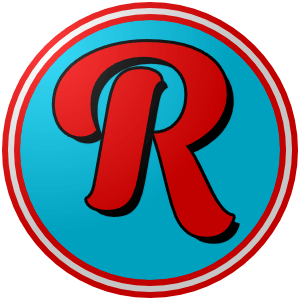 Rijeka_Torpeda_00D0F6_FA0000 (300px) The logo for the Torpeda Rijeke: A light blue circle bordered in red-white-red. On the circle is a curvy big red "R" with a sweeping top curve, shadowed in black.