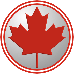 Royal_Canadian_Baseball_League_d52b1e_ffffff-300px The logo of the Royal Canadian Baseball League: A very simple white circle containing a red maple leaf, bordered in red-white-red.